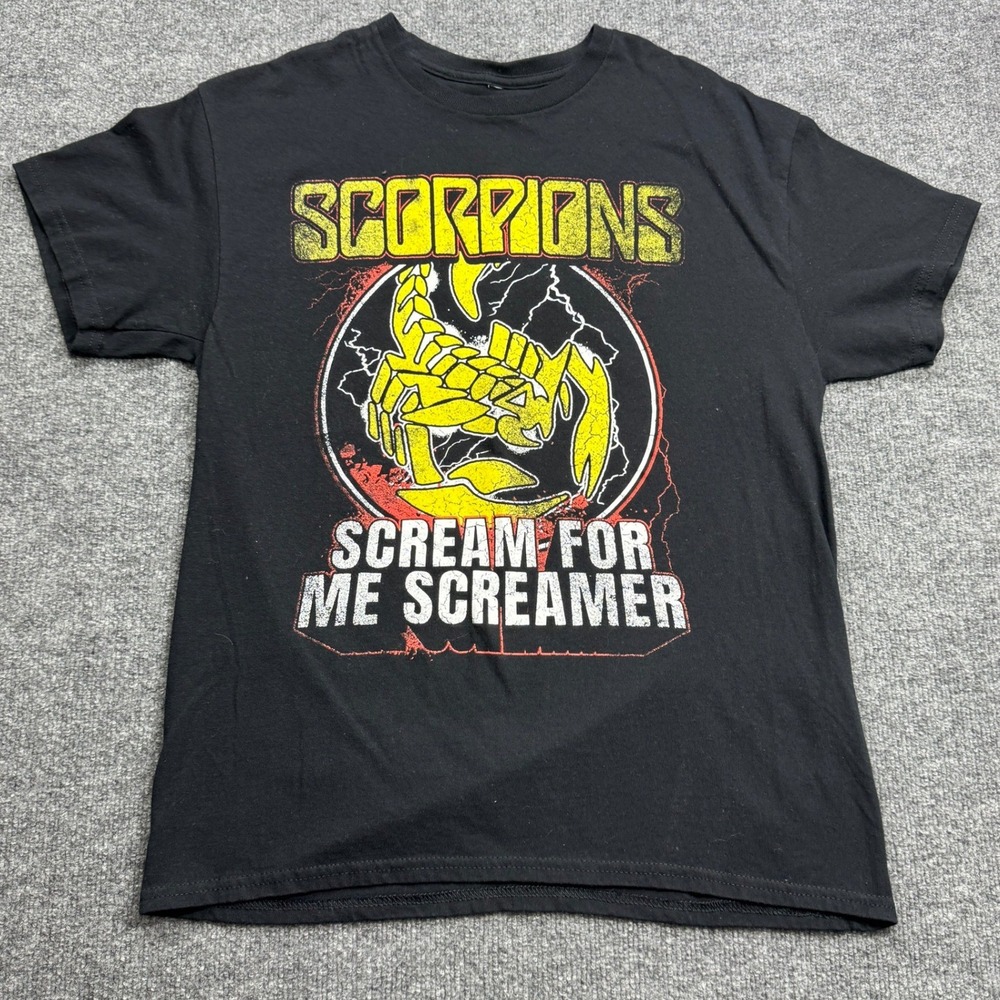 Scorpions T Shirt Mens L Black Rock Believer Tour Scream For Me Screamer‎